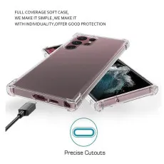 Samsung S24 Ultra Bumper Clear Case Soft Slim Shockproof Gel Case