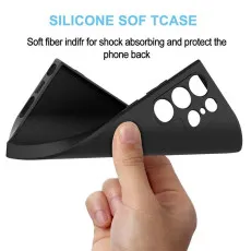 Case For Samsung S24 Ultra Black Soft Silicon Shockproof Phone Cover