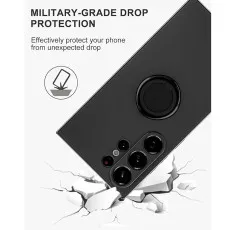 Samsung S24 Ultra Ring Case Shockproof Protective Cover-Black