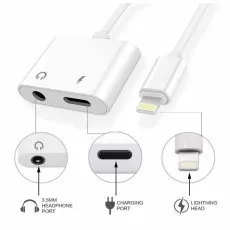 2in1 Type C Charger Adapter Splitter Audio Headphone Aux For iPhone