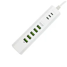 High Fast Charger / 24W 5 USB + 3 PD Output Fast Charging / 1 Meter Length / UK Plug