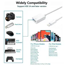 USB Female OTG Cable Compatible with IPhone Transfers Photos & Data from Computer to iPad