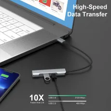 3 In 1 USB OTG Hub Adapter 3.0 Port Fast Charging Hub For iPhone iPad MacBook UK