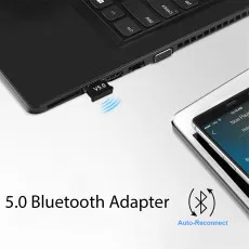 USB V5.0 Bluetooth Wireless Audio Music Adapter Dongle Receiver For PC Laptop UK