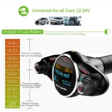 Fast Dual USB 2.1A Car Charger FM Transmitter MP3 Player Fits Smart-phones UK