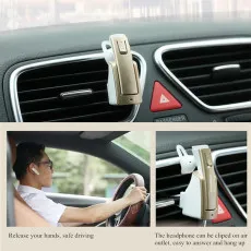 Wireless Bluetooth Earpiece Noise Canceling Car Air Vent Holder