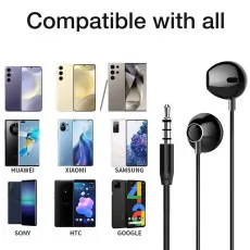 Universal Wired Earphones With Mic 3.5mm Audio Jack Hands Free For Androids