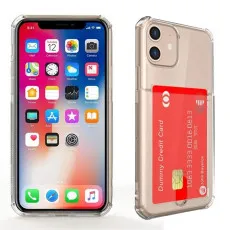Shockproof TPU Silicone Card Holder Case Cover For iPhone 11 Pro Max