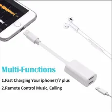 Best 2-in-1 Dual 8-Pin iPhone Adapter Audio & Charging Hub Compatible With iPhone/iPad