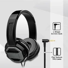 Bass Boosted Stereo Wire Extender Headphones With Noise Canceling Mic For HD Clear Sound