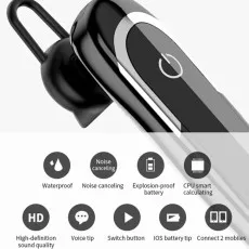 Wireless Bluetooth Earpiece Headset with Mic Hands Free Calling for iPhone & Samsung UK