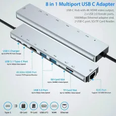 Dual Type-C & USB Hub 4K HDMI, SD Card & Blazing Fast Data Transfer Adapter | Free Shipping