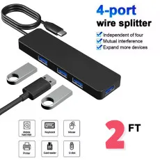 Type-C to 4-Port USB 3.0 Hub OTG Adapter Cable for Mac, PC, Laptop, and Phone