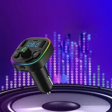 Bluetooth 5.0 Car Charger with FM Transmitter, MP3 Player, Dual USB + Type C | Free Shipping UK