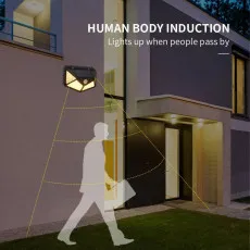 5W LED Solar Motion Sensor Light, Waterproof Outdoor Security Wall Lamp for Garden and Post – UK