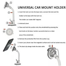 Magnetic Car Phone Flexible Long Arm Holder Dashboard & Windshield Mount For iPhone UK