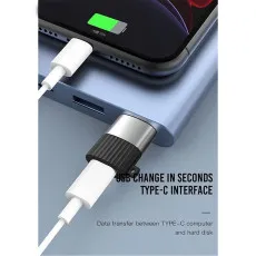 USB-C to USB-A Adapter – OTG Converter for Charging & Data Transfer, Black