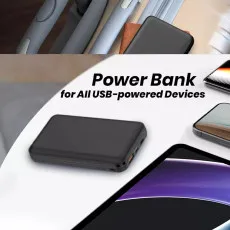 3-USB 5000mAh Power Bank – Portable, Fast Charging with Type-C for Devices