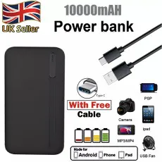 10000mAh Power Bank Fast Charger 4-Ports USB Portable Charger Power Bank-Black