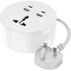 White 4 USB ports extension cord