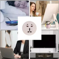 White 4 USB ports extension cord