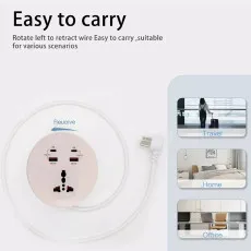 White 4 USB ports extension cord