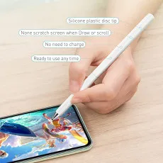 Touch Screen Pen UK Stylus Universal High Sensitive & Precision Capacitive Disc Tip (White)