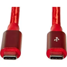 Double Braided Nylon USB-C to USB-C 3.1 Gen 1 Cable - 1.8m Red Data Transfer Cable