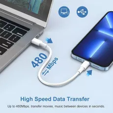 20W PD Fast Charging Cable Type-C to Lightning for iPhone 16, 15, 14, iPad