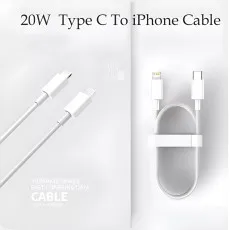 20W PD Fast Charging Cable Type-C to Lightning for iPhone 16, 15, 14, iPad