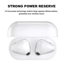 Bluetooth Earpods with Noise Cancelling Microphone True Wireless Earbuds, Compatible with Android iOS, White