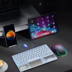 Bluetooth Keyboard with Trackpad Slim Rechargeable for iPad, iPhone, Android