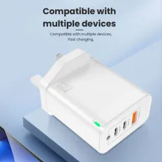 65W USB + Dual Type-C Ports Wall Plug Charging Adapter