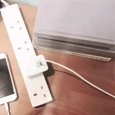 UK 4-Gang Extension Lead with 1 Meter Cable Mains Power Plug Socket