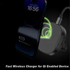 Super-Fast 15W Wireless Car Charger & Air Vent Mount for Qi-Enabled Devices