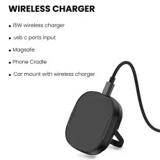 Super-Fast 15W Wireless Car Charger & Air Vent Mount for Qi-Enabled Devices