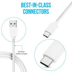 Super-Fast Type-C Phone Charging Cable 3M Long Lead