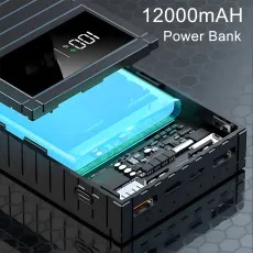 Portable Power Bank 12000mAh with Dual USB Ports & LCD Display
