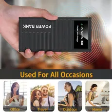 Portable Power Bank 12000mAh with Dual USB Ports & LCD Display