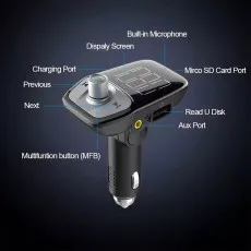 High-Quality Wireless Car FM Transmitter with Dual USB Charging Ports and MP3 Playback