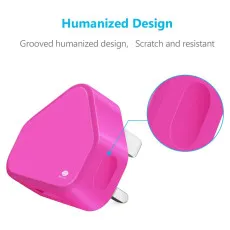 Portable Pink Triangle 3-Pin USB Wall Plug Charger Adapter