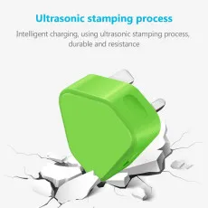 Green USB Wall Plug Charger Adapter with 1AMP Output for Smartphones & Tablets