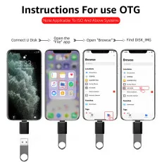 iPhone OTG USB 3.0 to 8-Pin Adapter for iPhone & iPad - Fast Data Transfer & Charging