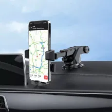Universal Car Phone Holder with 360° Rotation Adjustable Telescopic In Car Dashboard Phone Mount