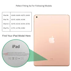 iPad 9th Gen (2021) 10.2 Inch Premium Leather Case – Slim Black Stand Flip Cover