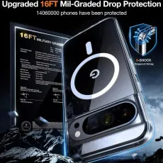 Shockproof Gel Case for Google Pixel 9 – Clear Silicone Phone Cover with MagSafe Compatibility