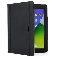 iPad 9th Gen (2021) 10.2 Inch Premium Leather Case – Slim Black Stand Flip Cover