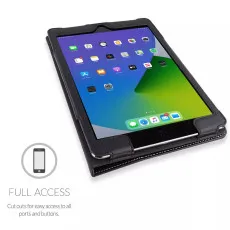 iPad 9th Gen (2021) 10.2 Inch Premium Leather Case – Slim Black Stand Flip Cover