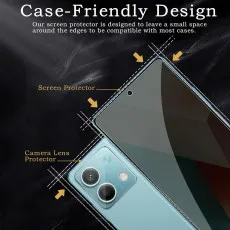 Xiaomi Redmi Note 13 5G Privacy Screen & Camera Lens Protector, Anti-Spy, Shatterproof 9H Hardness