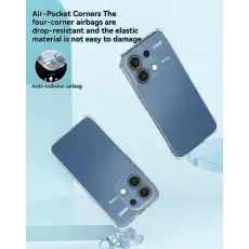 Clear TPU Case for Redmi Note 13 4G | Military-Grade Shockproof Protection | Soft Cover with Reinforced Corners